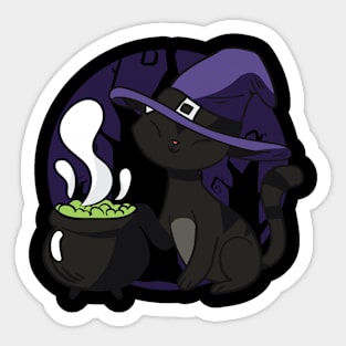 Sweet cats witch Sticker